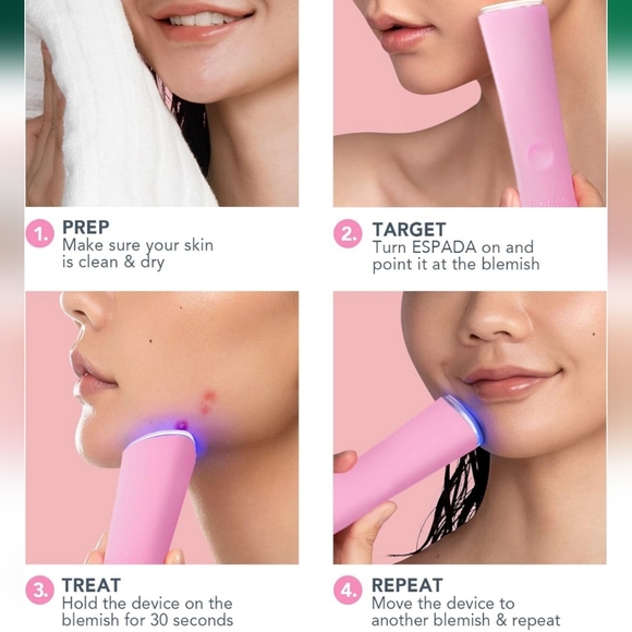 FOREO ESPADA LED Light Acne Treatment Device Pink NIB - Picture 5 of 12